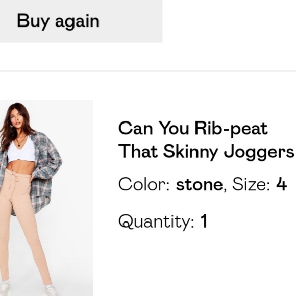 Nastygal Skinny Ribbed Joggers - Picture 2 of 2